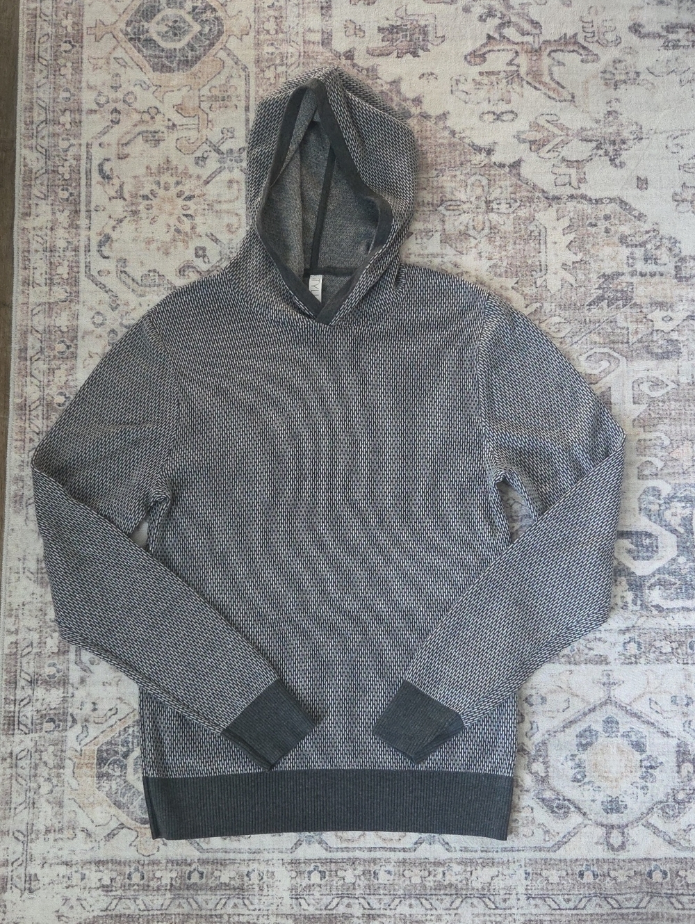 Men's Hooded Knit Pullover Sweater - Gray